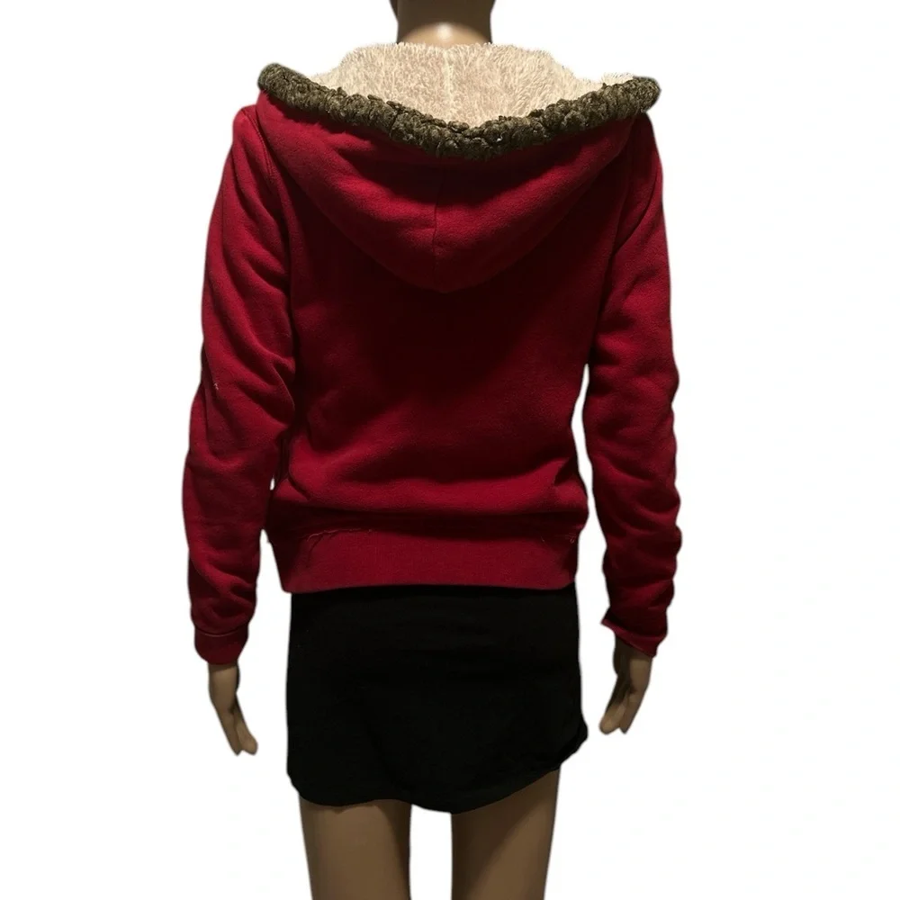 Aeropostale Red Zip-Up Hoodie, Size Medium - Picture 4 of 5